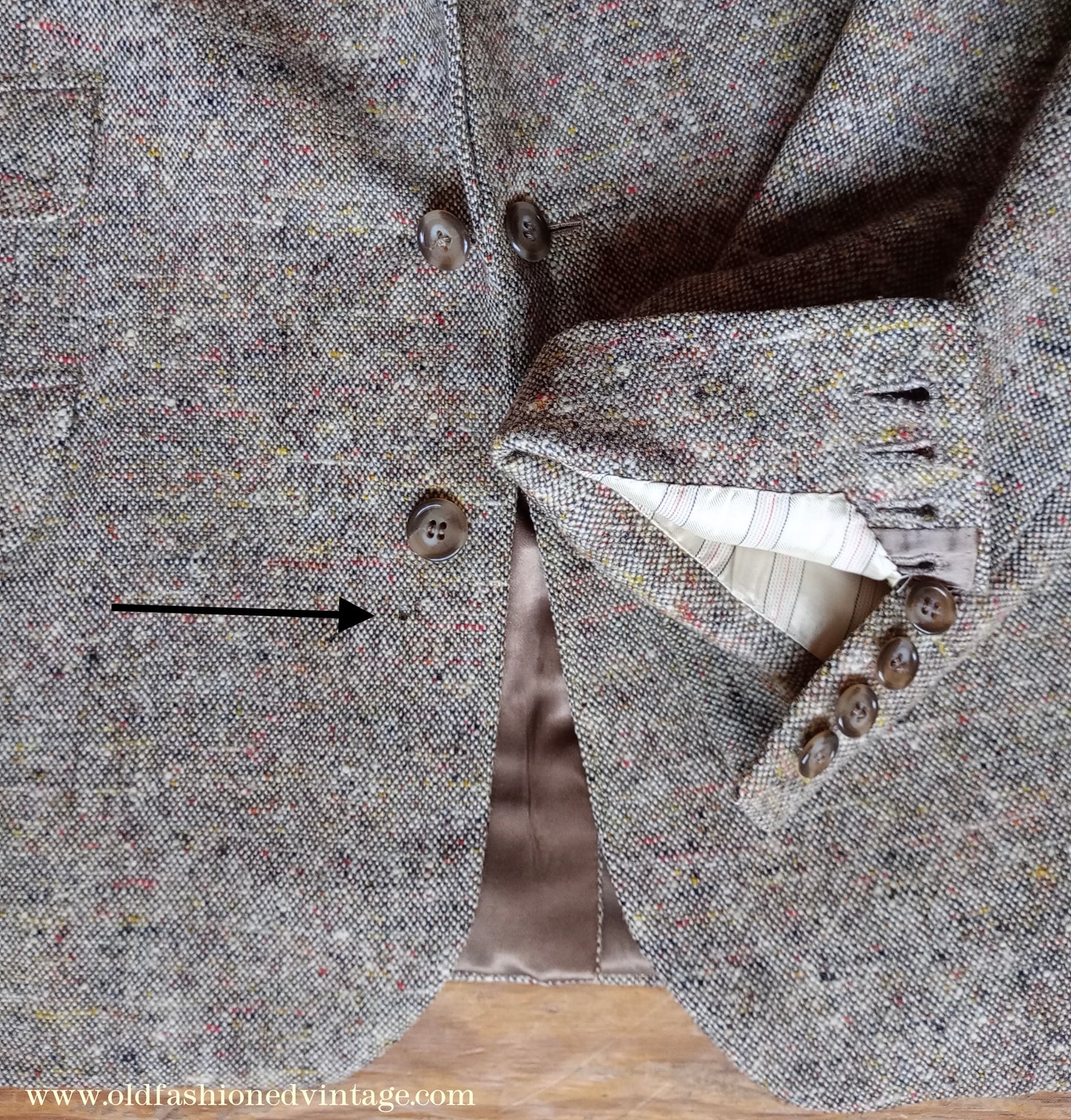 Vintage 1950s Mens Bespoke Donegal Tweed Suit 38"