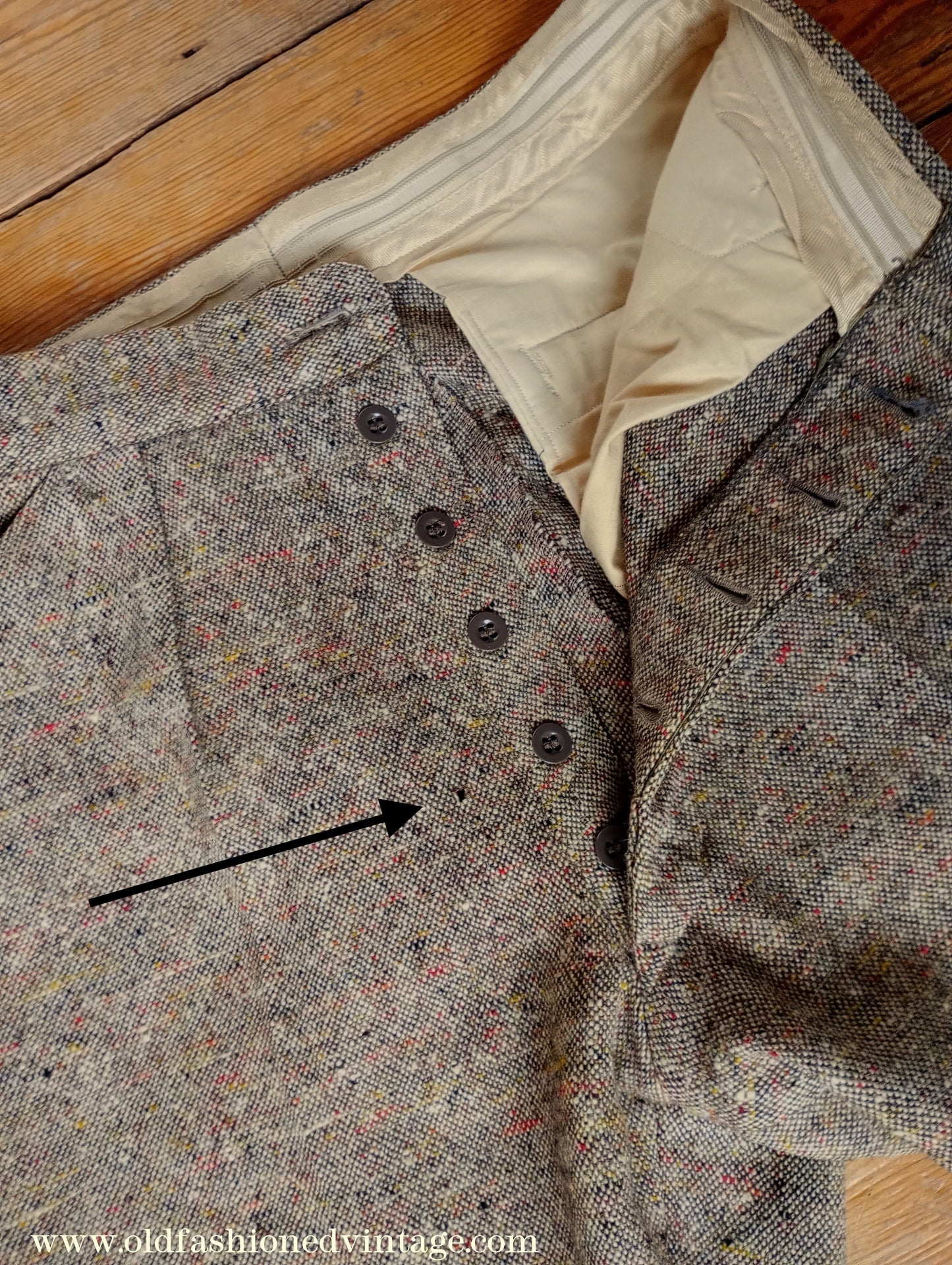 Vintage 1950s Mens Bespoke Donegal Tweed Suit 38"