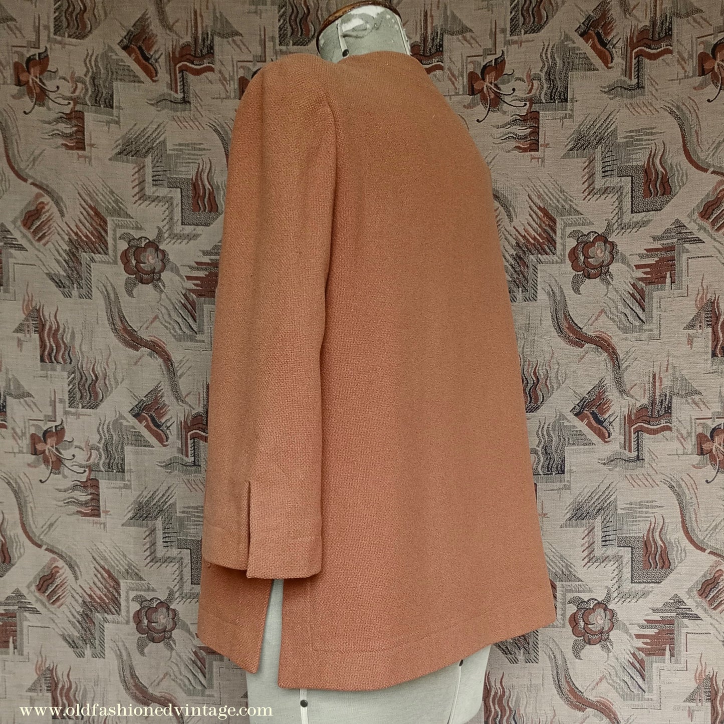 Original Vintage 1940s Jacket Apricot Wool Box Jigger UK M