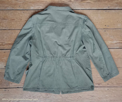 Vintage Mens 1940s German Hiking Jacket Green Cotton Outdoors Climbing Trachten 44"