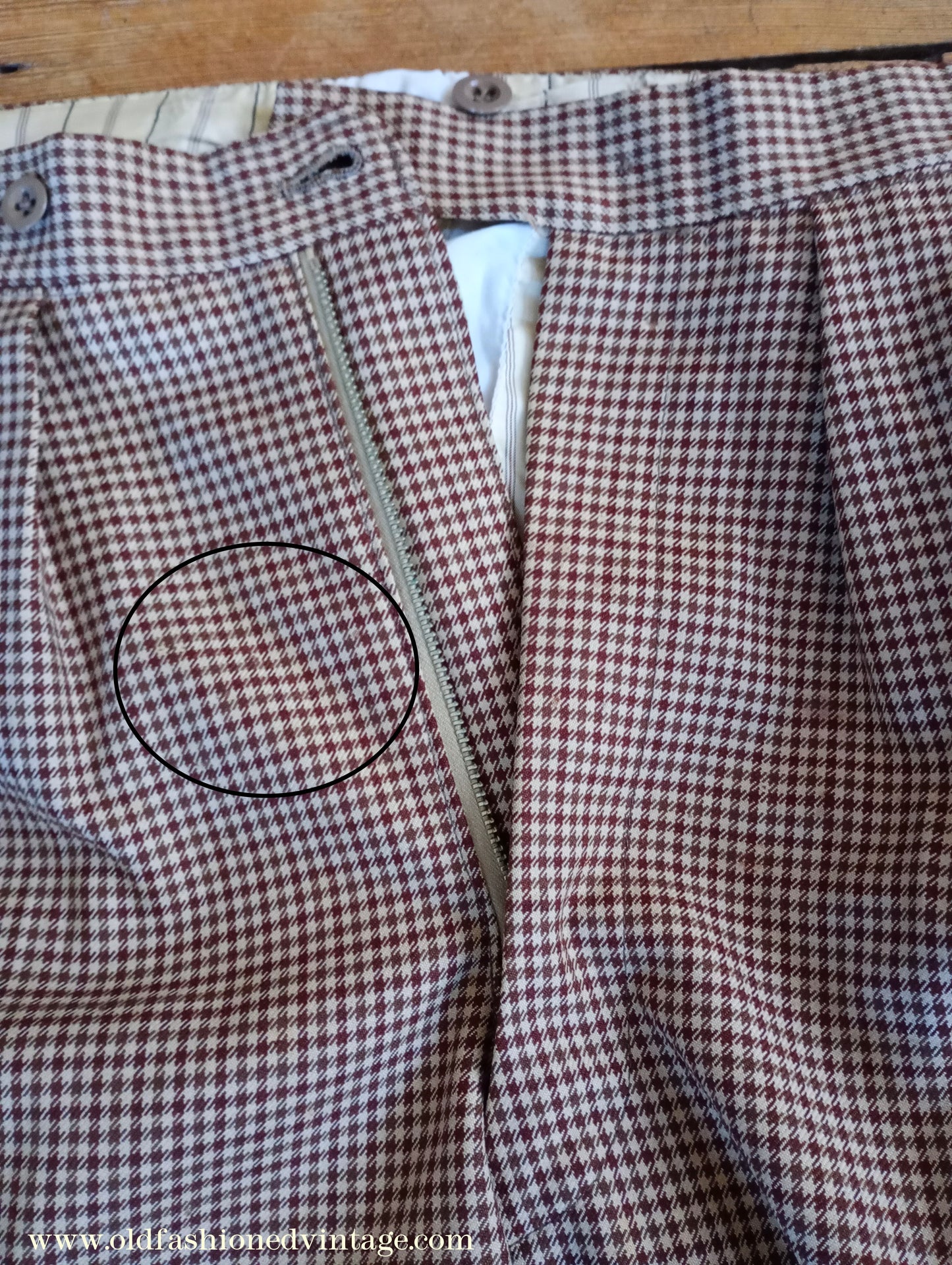 Vintage Mens 1950s Suit Brown Checked Wool 2 Piece 37"/38"