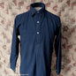 Vintage Mens NOS 1950s Black Wool Pullover Shirt Work Sports British Half Placket 15"