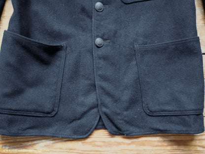 Vintage Mens 1950s British Rail Drivers Work Jacket Black Wool Workwear Coat 38"/40"