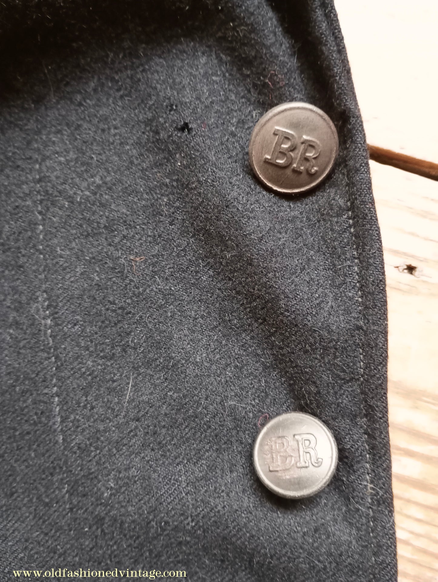 Vintage Mens 1950s British Rail Drivers Work Jacket Black Wool Workwear Coat 38"/40"