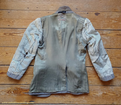 Vintage Mens 1950s Harris Tweed Sports Jacket Brown Blue Check 38"