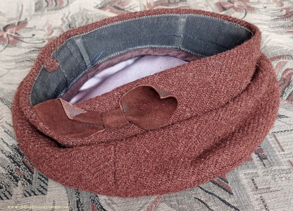Vintage 1940s Ginger Brown Tweed Tam O'Shanter Tammy Beret