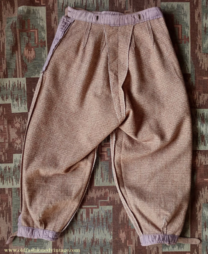 Rare Original 1930s Wool Plus 4s Breeches Knickerbockers Trousers Jodhpurs UK S/M