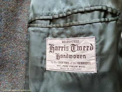 Vintage Mens 1950s Harris Tweed Sports Jacket Green Marl 38"