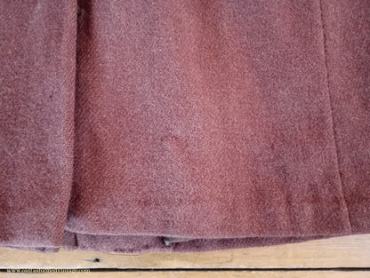 Vintage Mens 1940s Bespoke Harris Tweed Raglan Overcoat Balmacaan Coat Rust Brown S