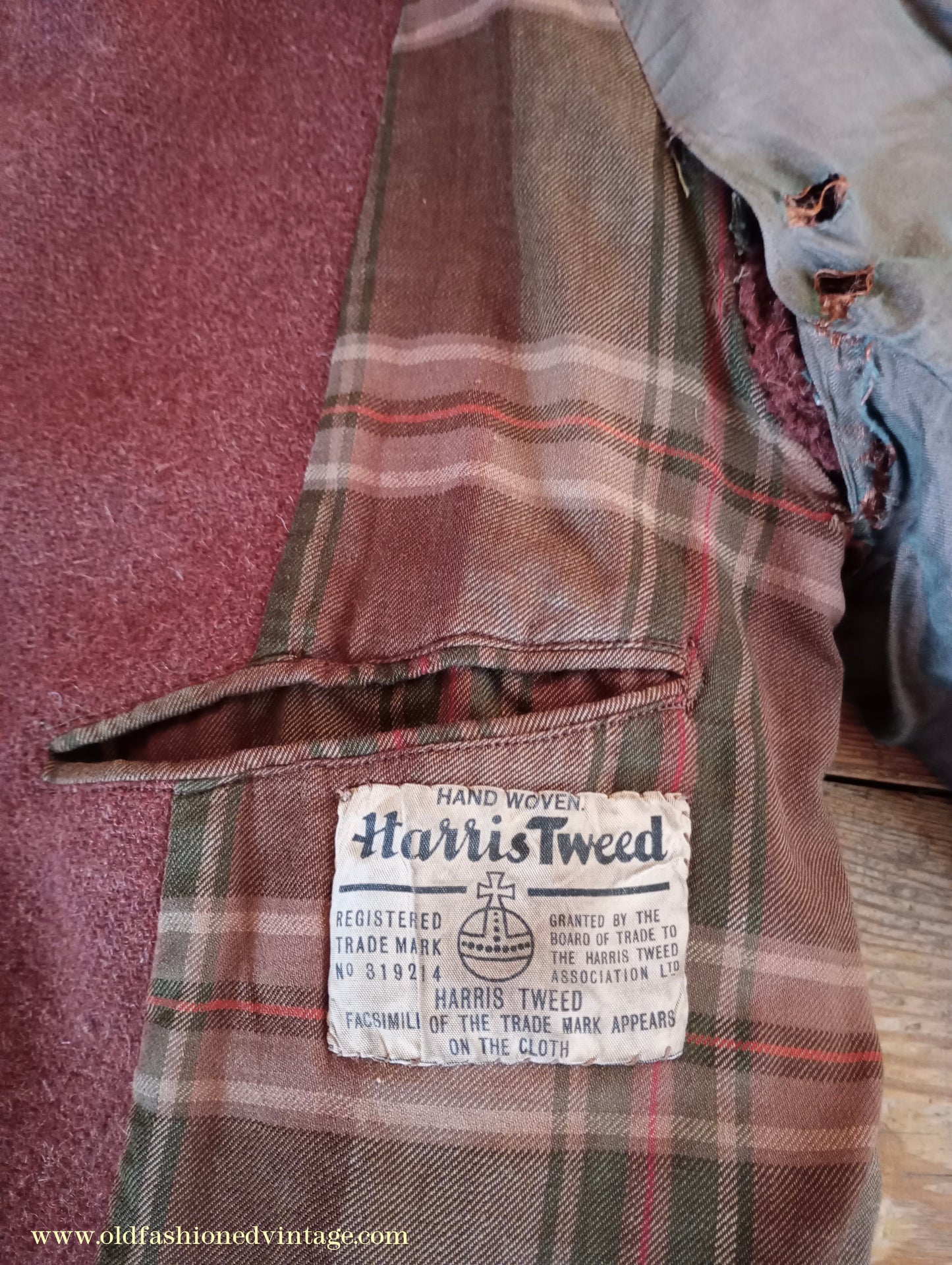 Vintage Mens 1940s Bespoke Harris Tweed Raglan Overcoat Balmacaan Coat Rust Brown S