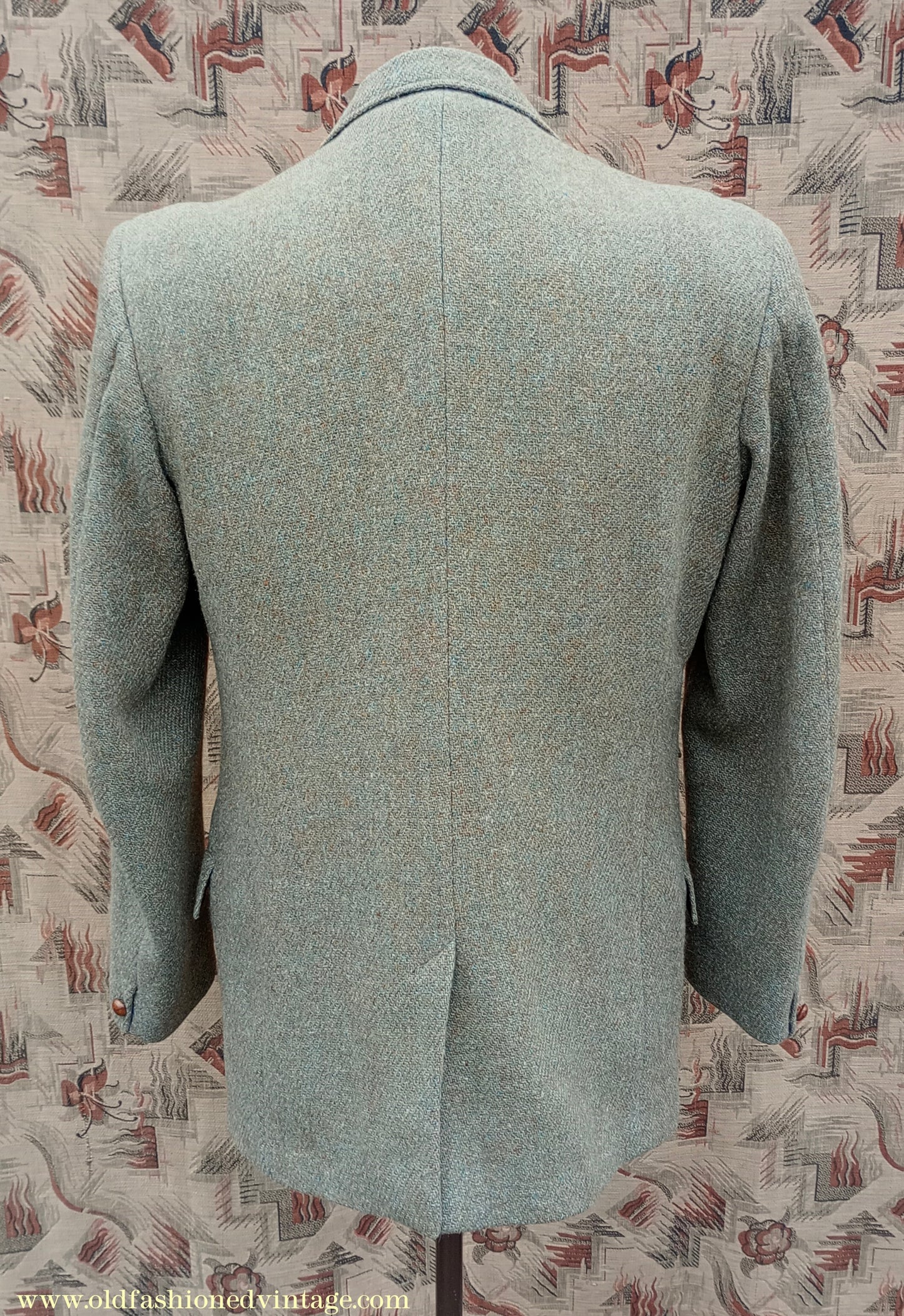 Vintage Mens 1950s 1960s Harris Tweed Sports Jacket Green Marl 38"