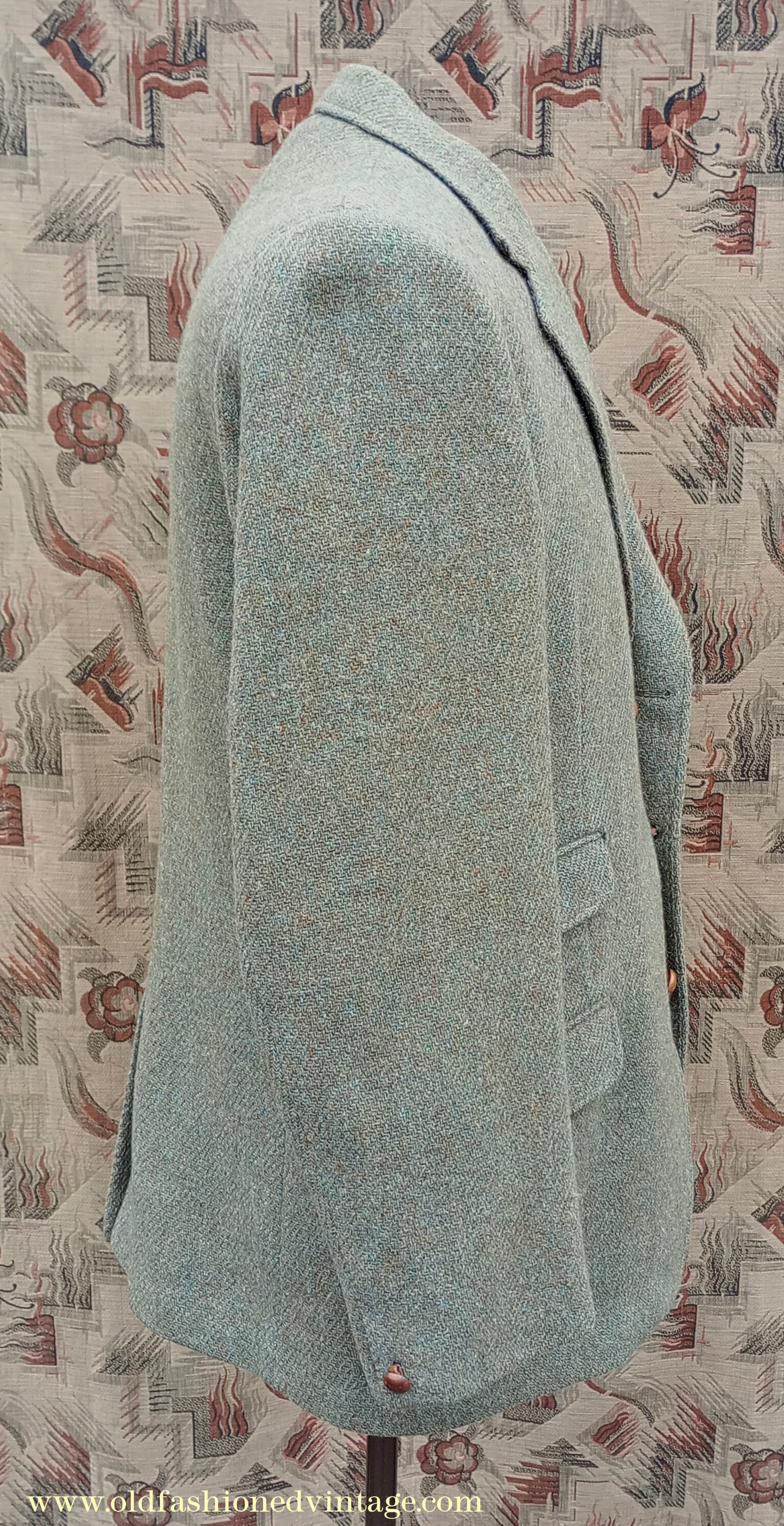 Vintage Mens 1950s 1960s Harris Tweed Sports Jacket Green Marl 38"