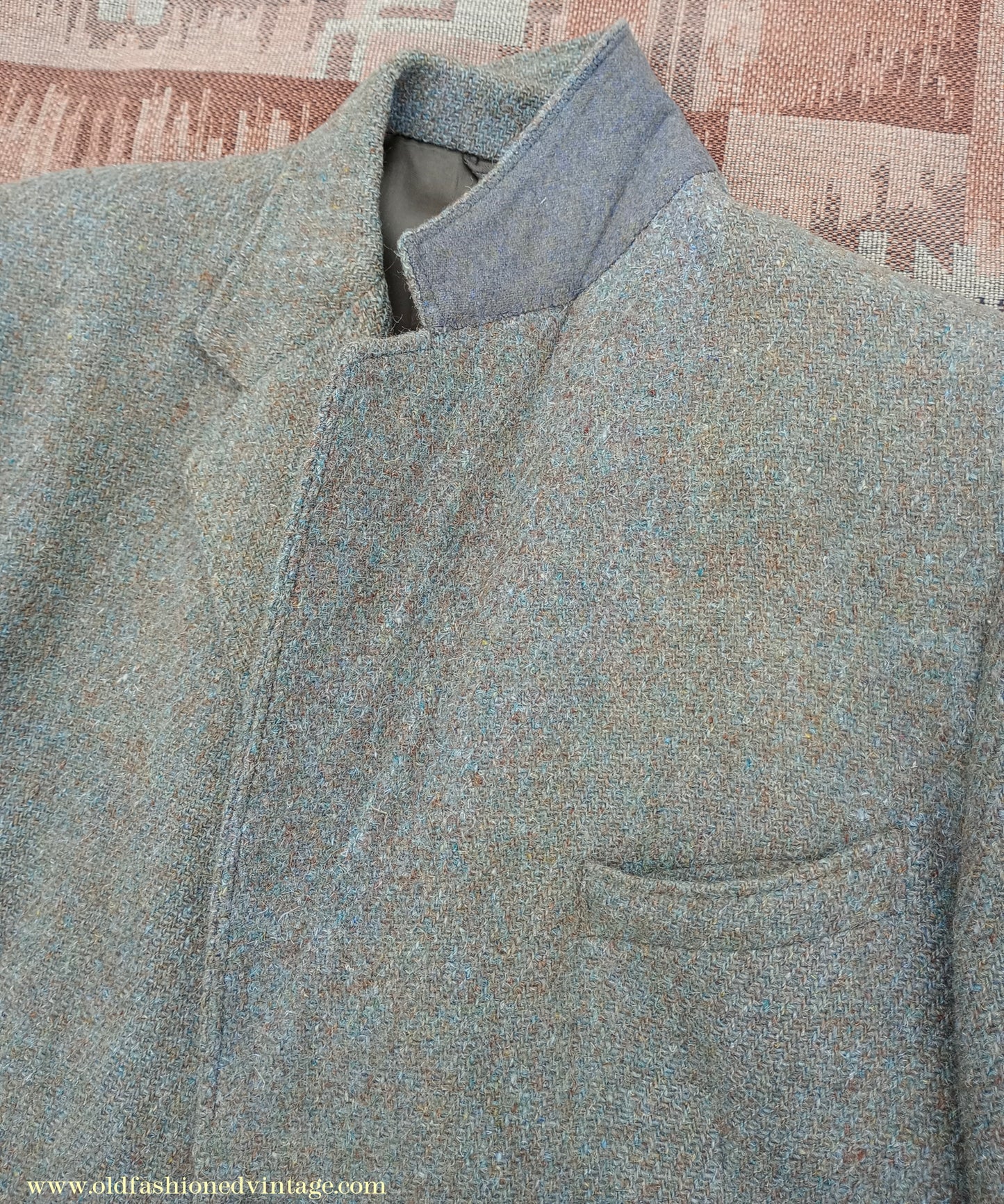 Vintage Mens 1950s 1960s Harris Tweed Sports Jacket Green Marl 38"