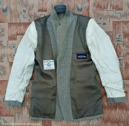 Vintage Mens 1950s 1960s Harris Tweed Sports Jacket Green Marl 38"