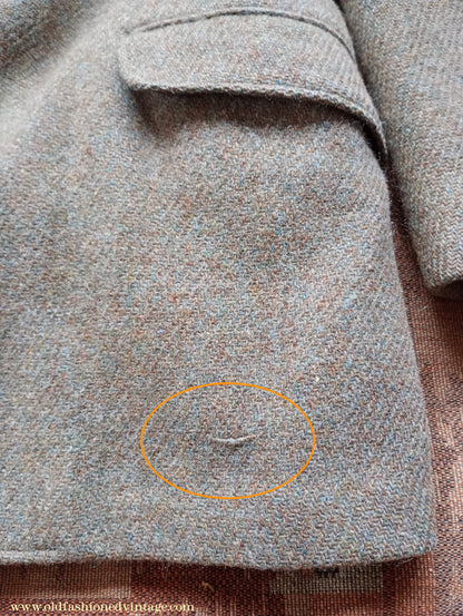 Vintage Mens 1950s 1960s Harris Tweed Sports Jacket Green Marl 38"