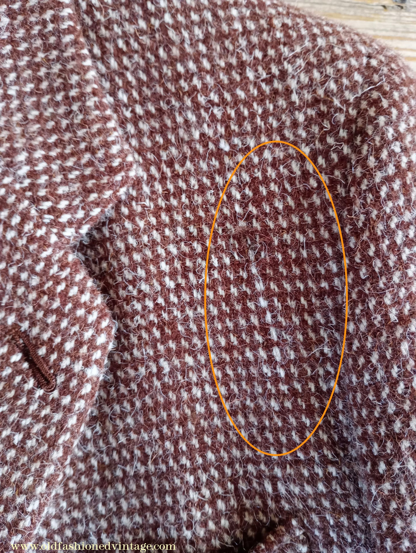 Vintage Mens 1940s 1950s Harris Tweed Sports Jacket Rust Brown White Check 37" 38"