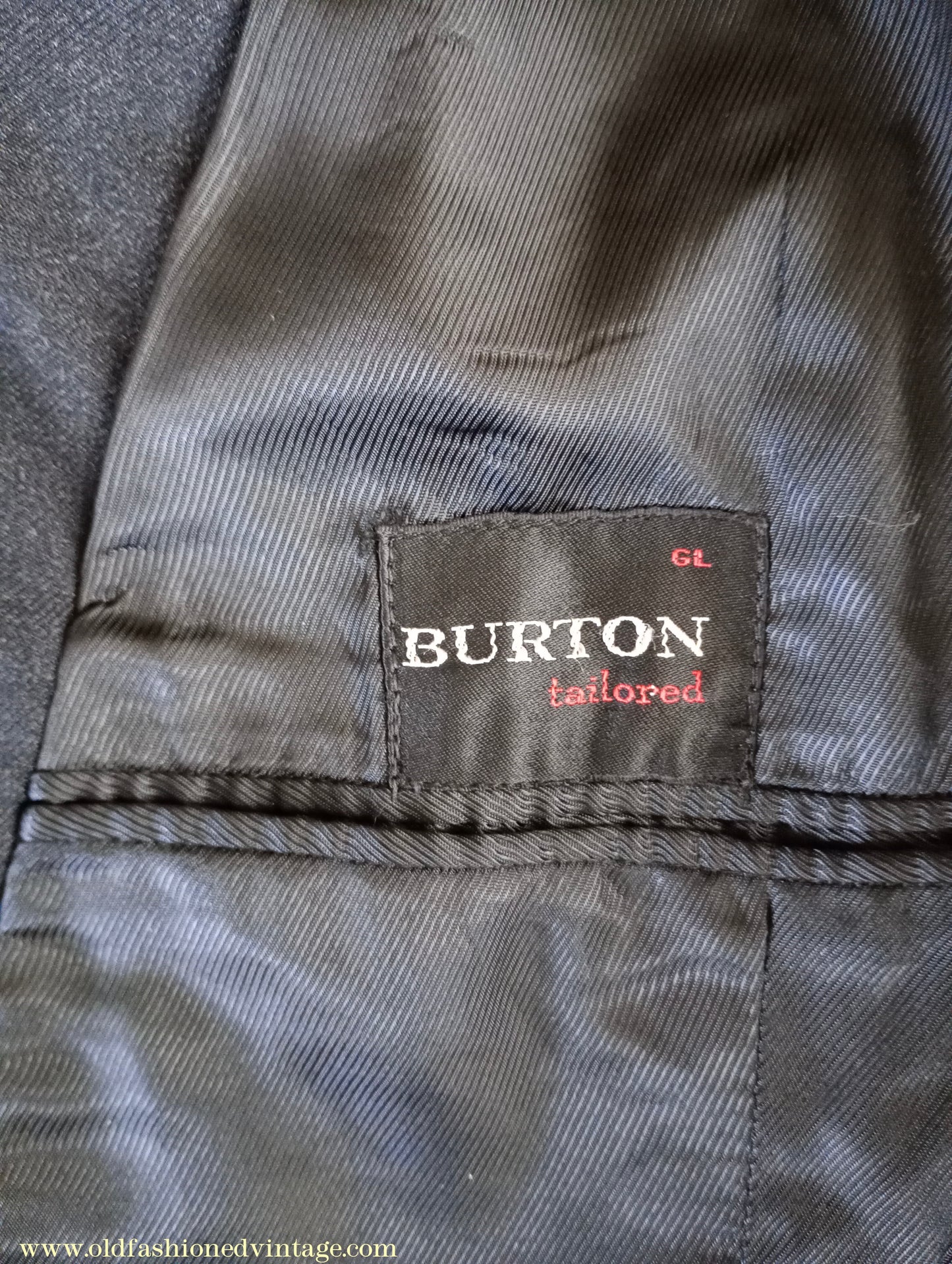 Vintage Mens 1950s Burtons Double Breasted Suit Charcoal Grey Flannel 40" Long