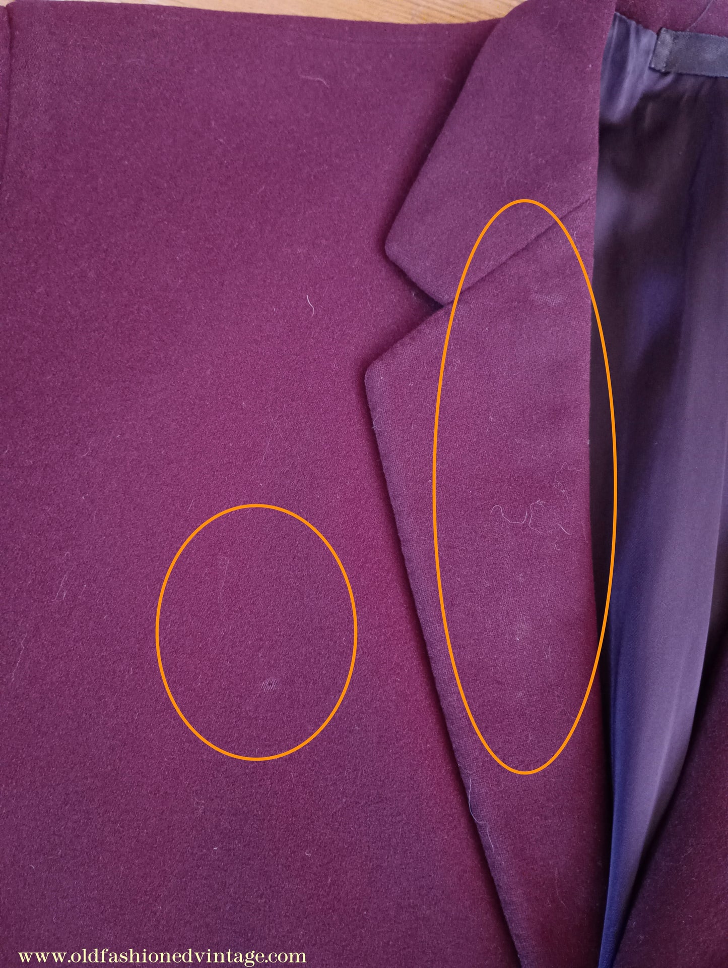 Vintage Mens Bespoke 1960s Suit Burgundy Doeskin Wool 2 Piece Tailored 42"