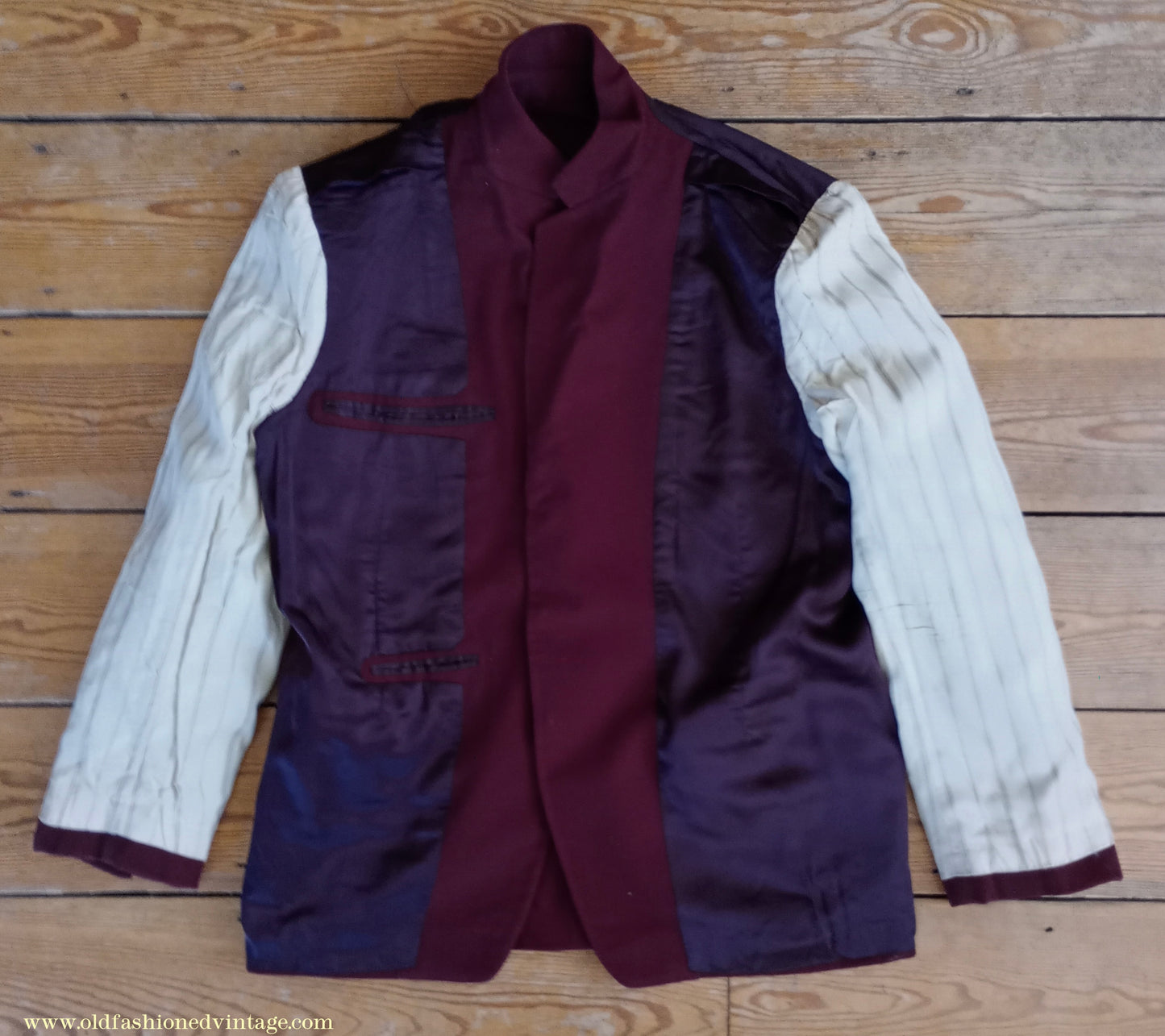 Vintage Mens Bespoke 1960s Suit Burgundy Doeskin Wool 2 Piece Tailored 42"