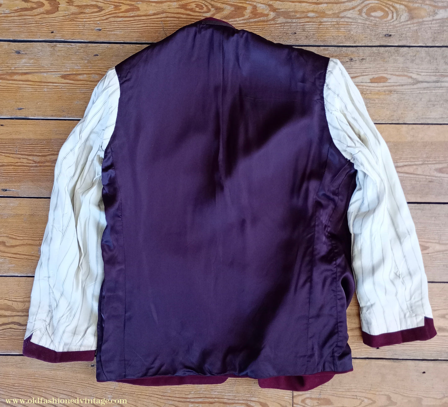 Vintage Mens Bespoke 1960s Suit Burgundy Doeskin Wool 2 Piece Tailored 42"