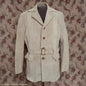 Vintage Mens 1960s 1970s Suede Norfolk Jacket Country Belted Custom Tailored Coat 40" 42"