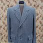 Vintage 1940s Mens Valstar Single Breasted Overcoat Coat Grey Herringbone Tweed 36" 38"