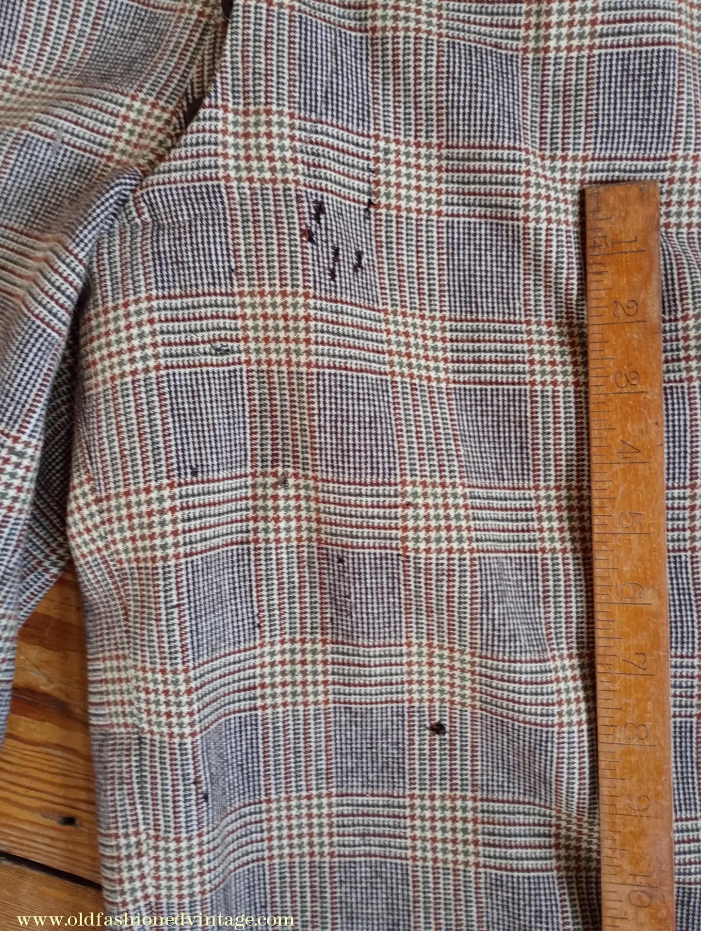 Vintage Mens 1930s 1940s Plus Fours +4s Brown Glen Check Plaid Wool Trousers Breeks Pants 28"