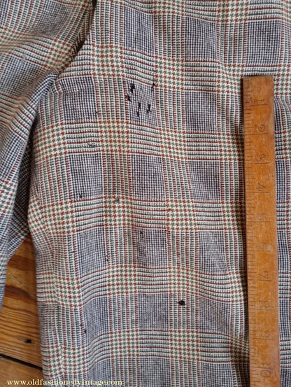 Vintage Mens 1930s 1940s Plus Fours +4s Brown Glen Check Plaid Wool Trousers Breeks Pants 28"