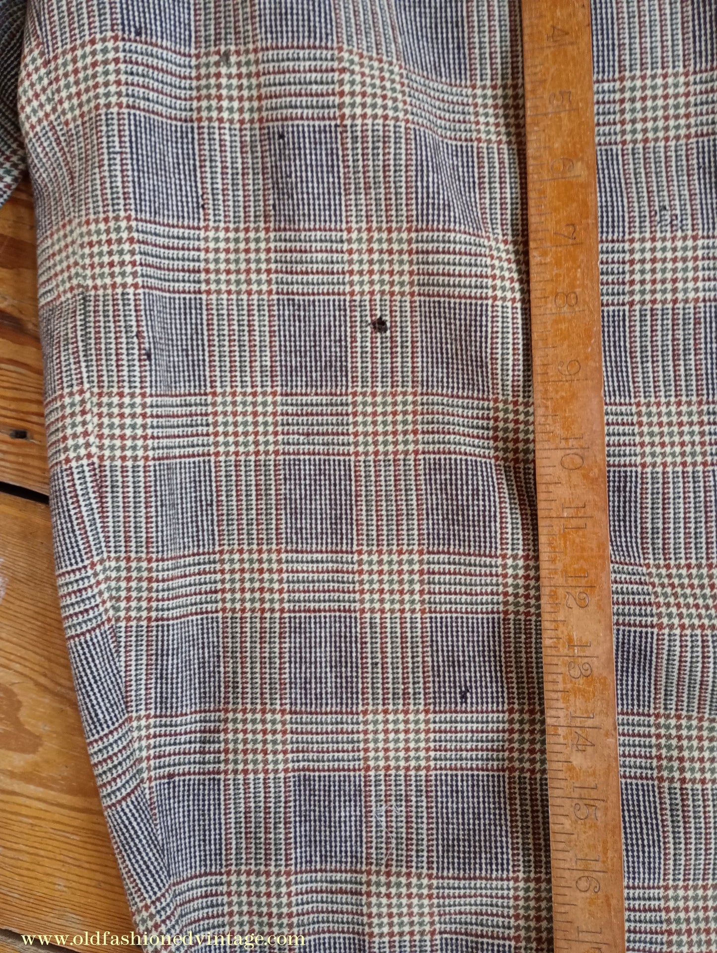 Vintage Mens 1930s 1940s Plus Fours +4s Brown Glen Check Plaid Wool Trousers Breeks Pants 28"