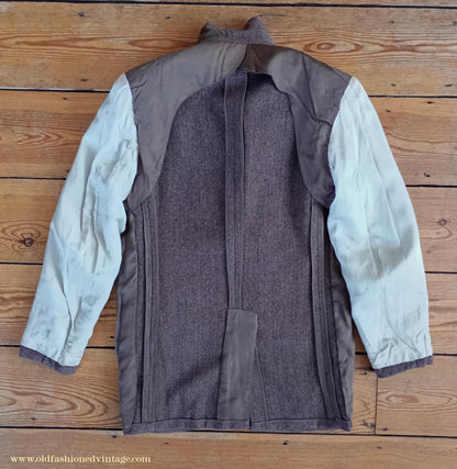 Vintage Mens 1950s American Tweed Suit Ivy Style 3/2 Roll Brown Herringbone Sack Jacket 36"