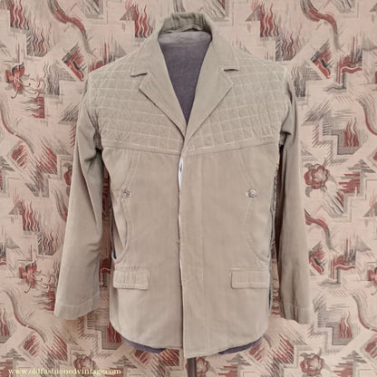 Vintage Mens 1950s Italian Maremmana Hunting Jacket Khaki Cotton 36"