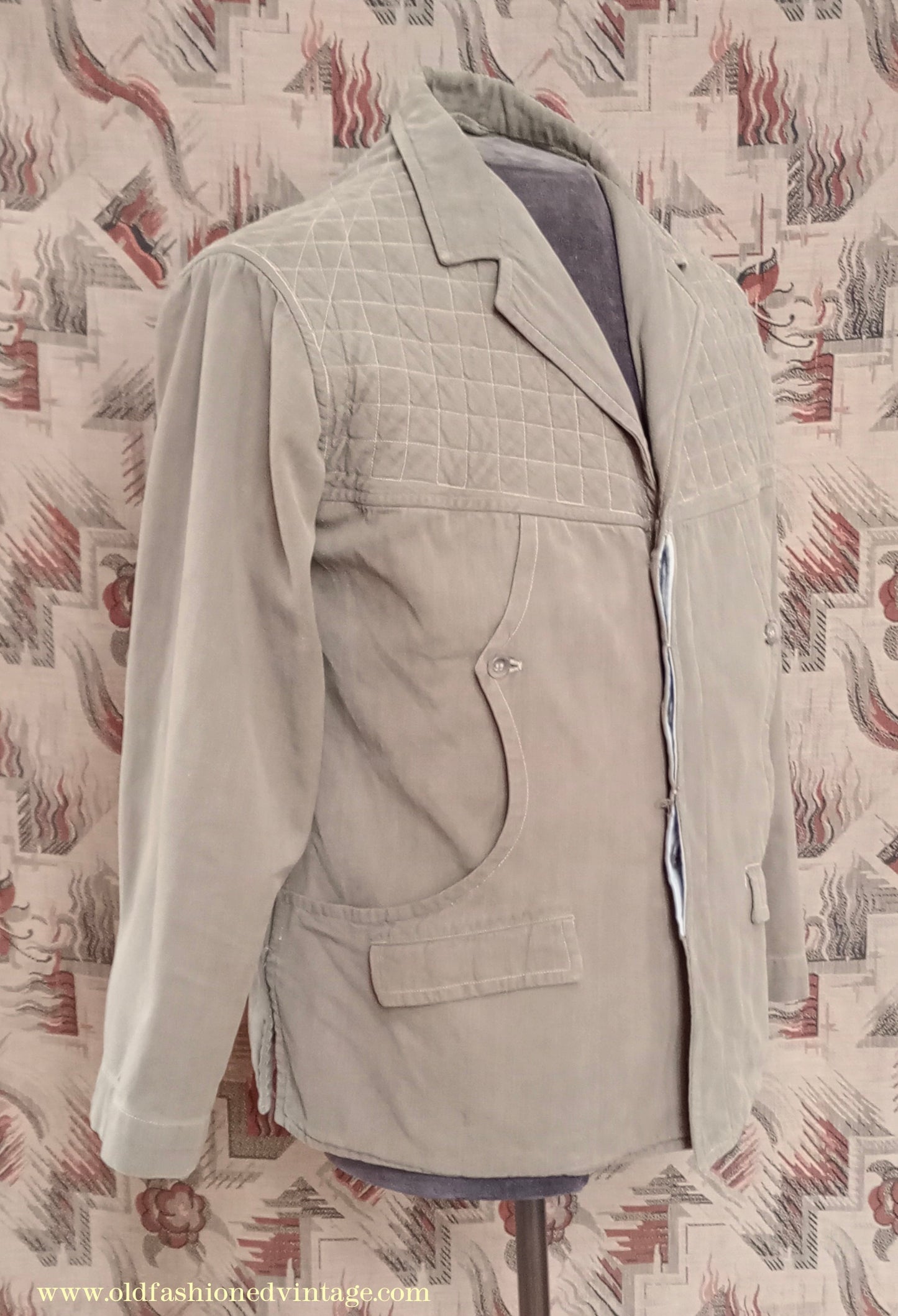 Vintage Mens 1950s Italian Maremmana Hunting Jacket Khaki Cotton 36"