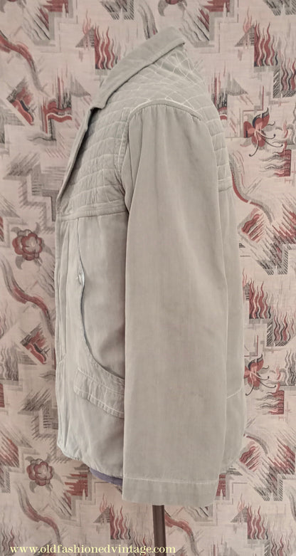 Vintage Mens 1950s Italian Maremmana Hunting Jacket Khaki Cotton 36"