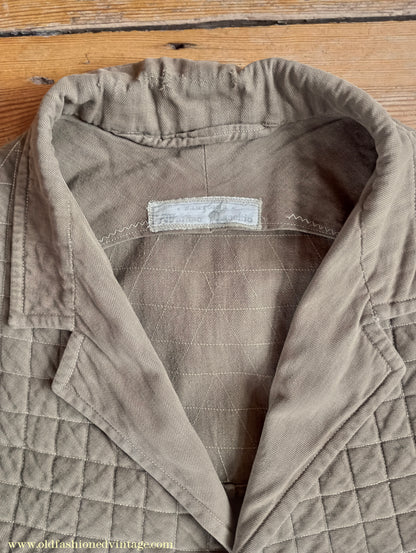 Vintage Mens 1950s Italian Maremmana Hunting Jacket Khaki Cotton 36"