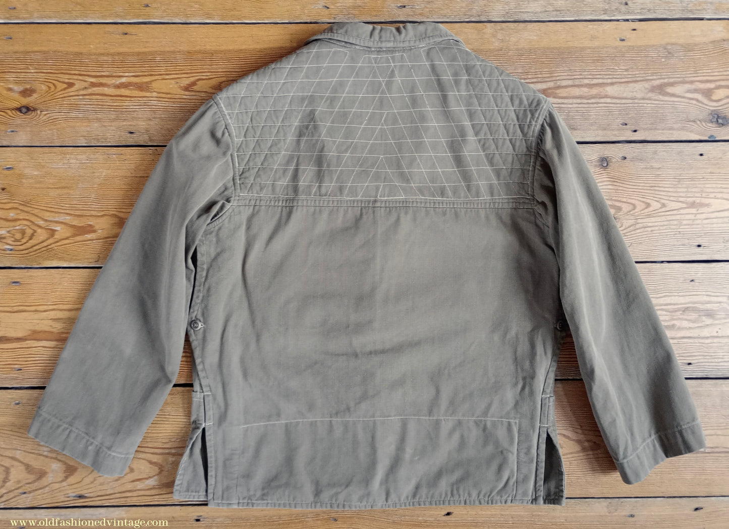 Vintage Mens 1950s Italian Maremmana Hunting Jacket Khaki Cotton 36"