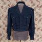 Vintage Mens 1940s French Blouson Civilianised Military Battledress Jacket Navy Blue Wool 36"