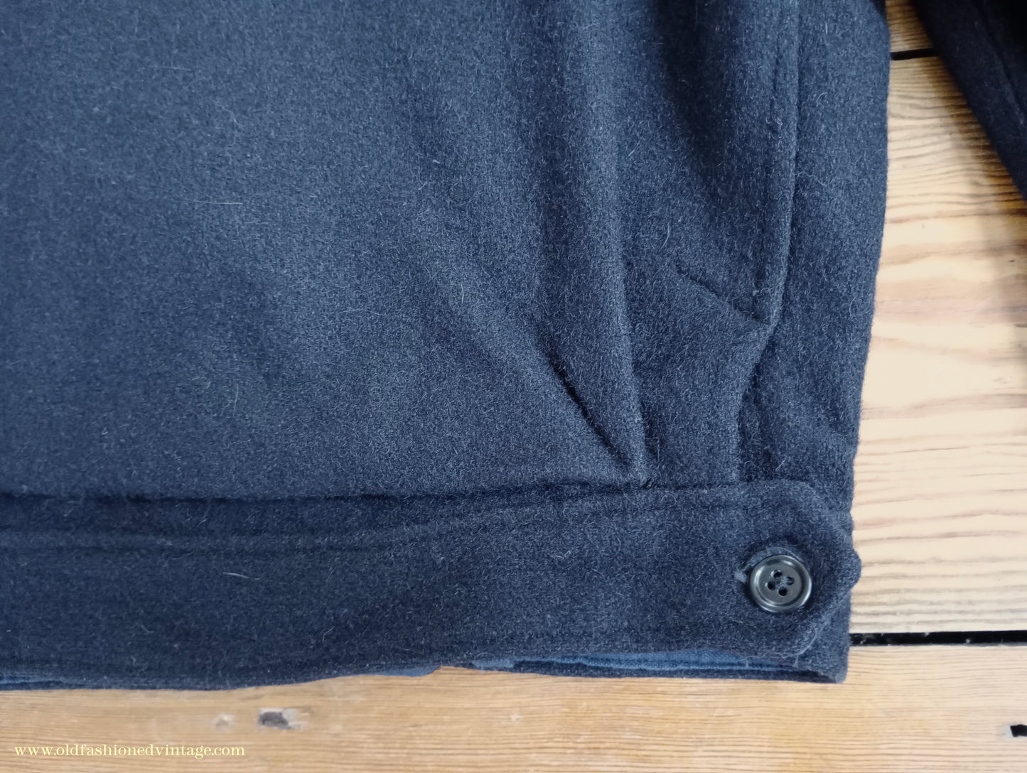 Vintage Mens 1940s French Blouson Civilianised Military Battledress Jacket Navy Blue Wool 36"