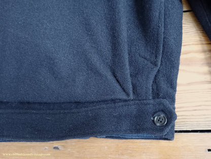 Vintage Mens 1940s French Blouson Civilianised Military Battledress Jacket Navy Blue Wool 36"