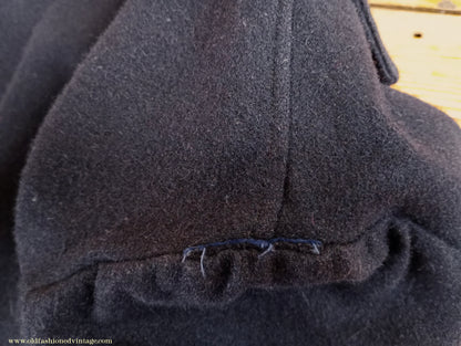 Vintage Mens 1940s French Blouson Civilianised Military Battledress Jacket Navy Blue Wool 36"