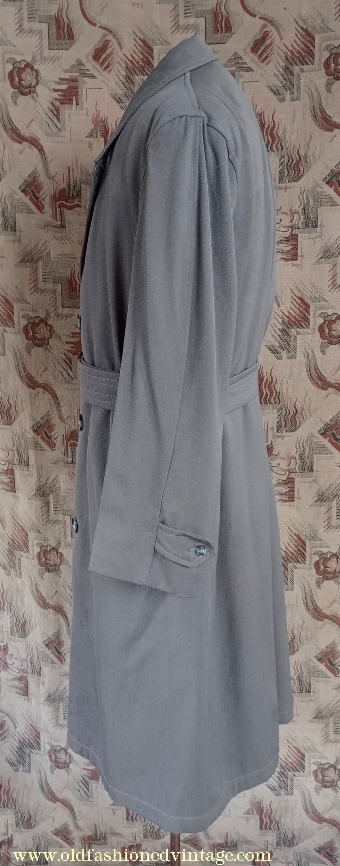 Vintage Mens 1950s Paraqua Trenchcoat Double Breasted Raincoat Rain Trench Coat Mac 40" 42"