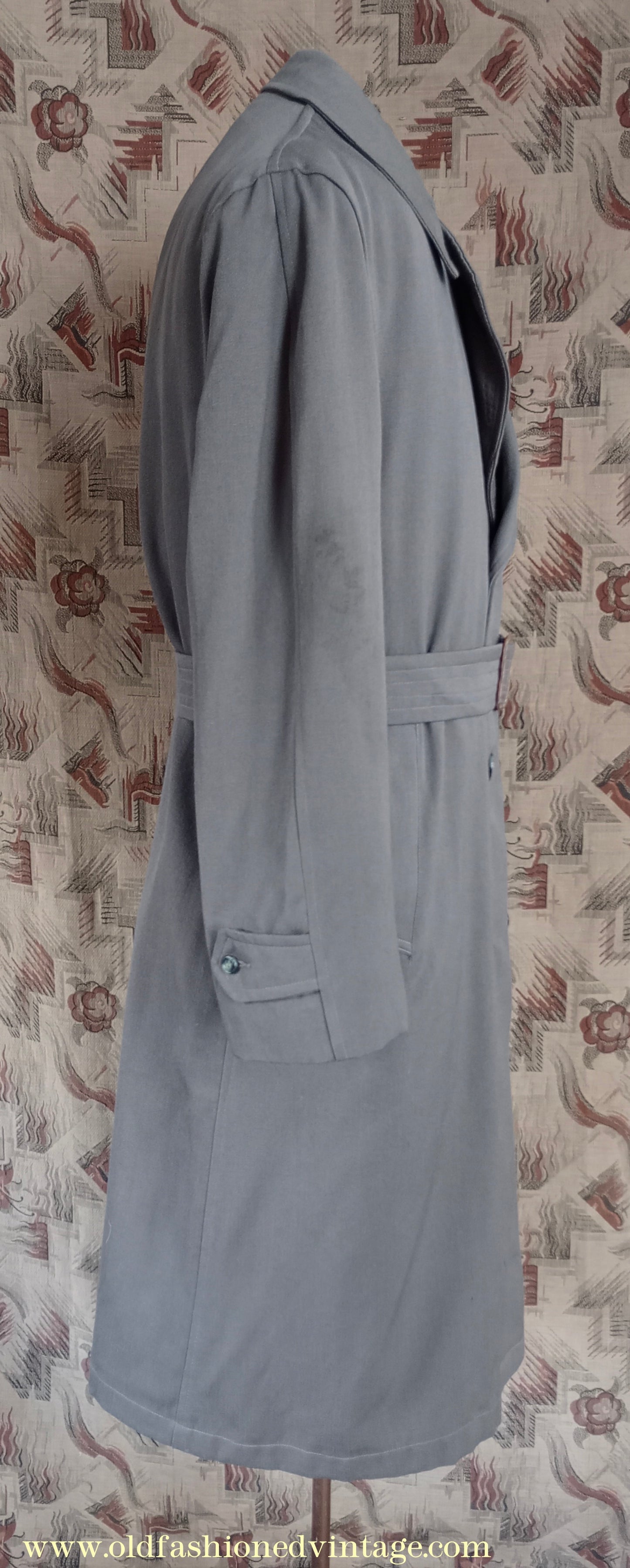 Vintage Mens 1950s Paraqua Trenchcoat Double Breasted Raincoat Rain Trench Coat Mac 40" 42"