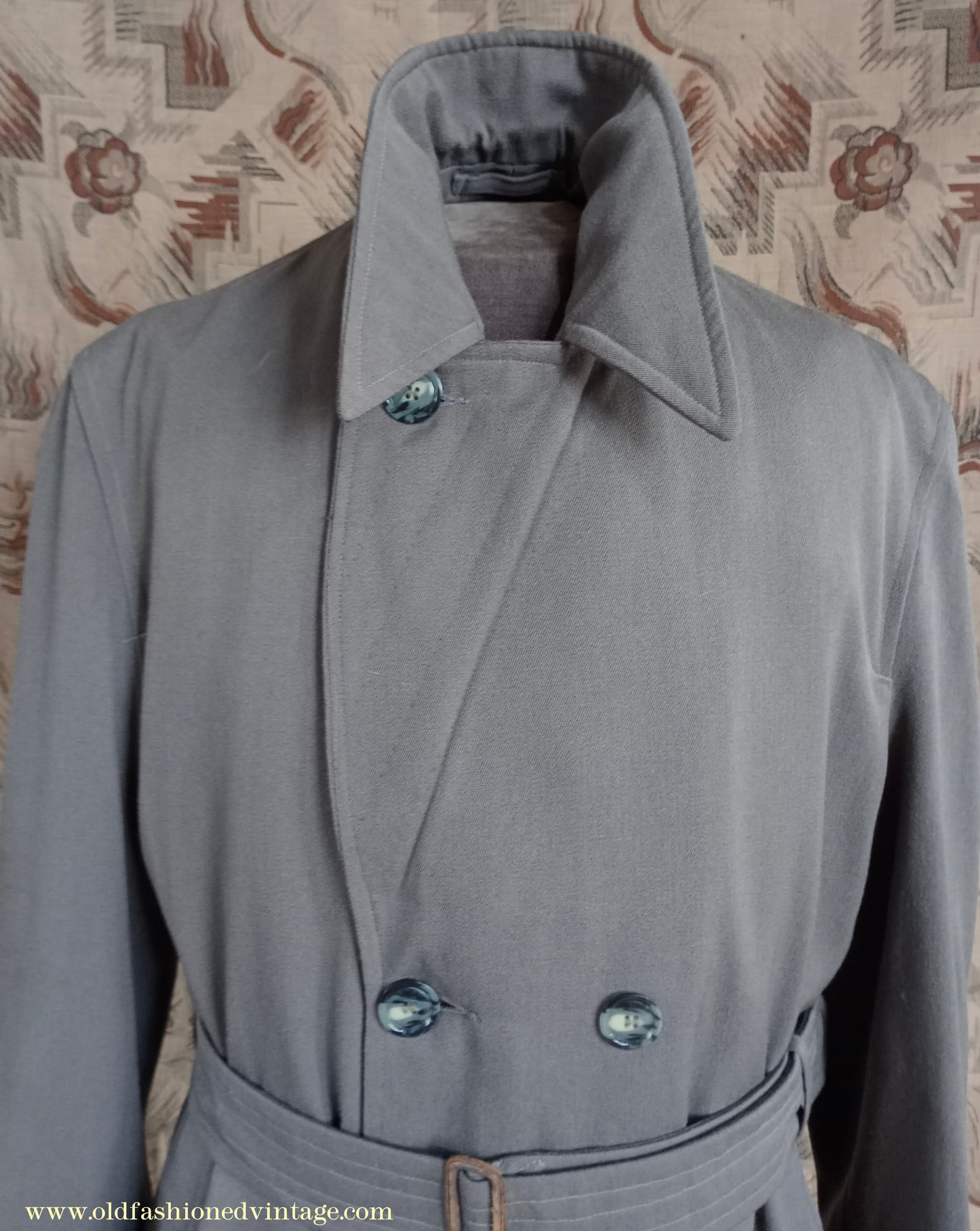 Vintage Mens 1950s Paraqua Trenchcoat Double Breasted Raincoat Rain Trench Coat Mac 40" 42"
