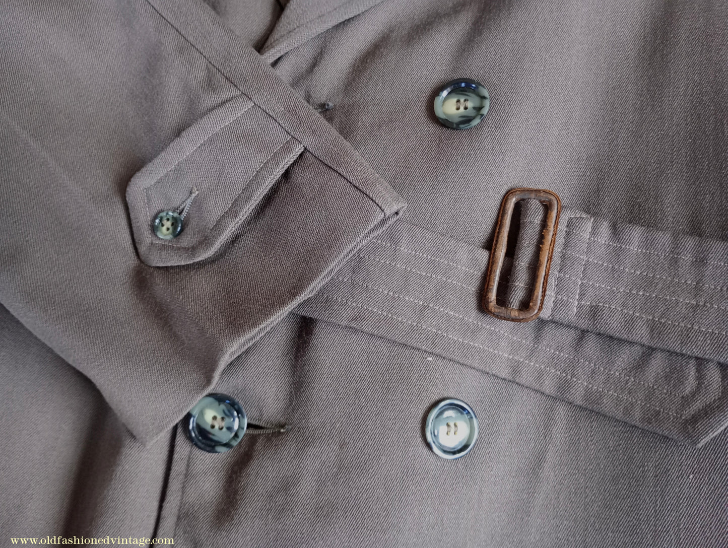 Vintage Mens 1950s Paraqua Trenchcoat Double Breasted Raincoat Rain Trench Coat Mac 40" 42"