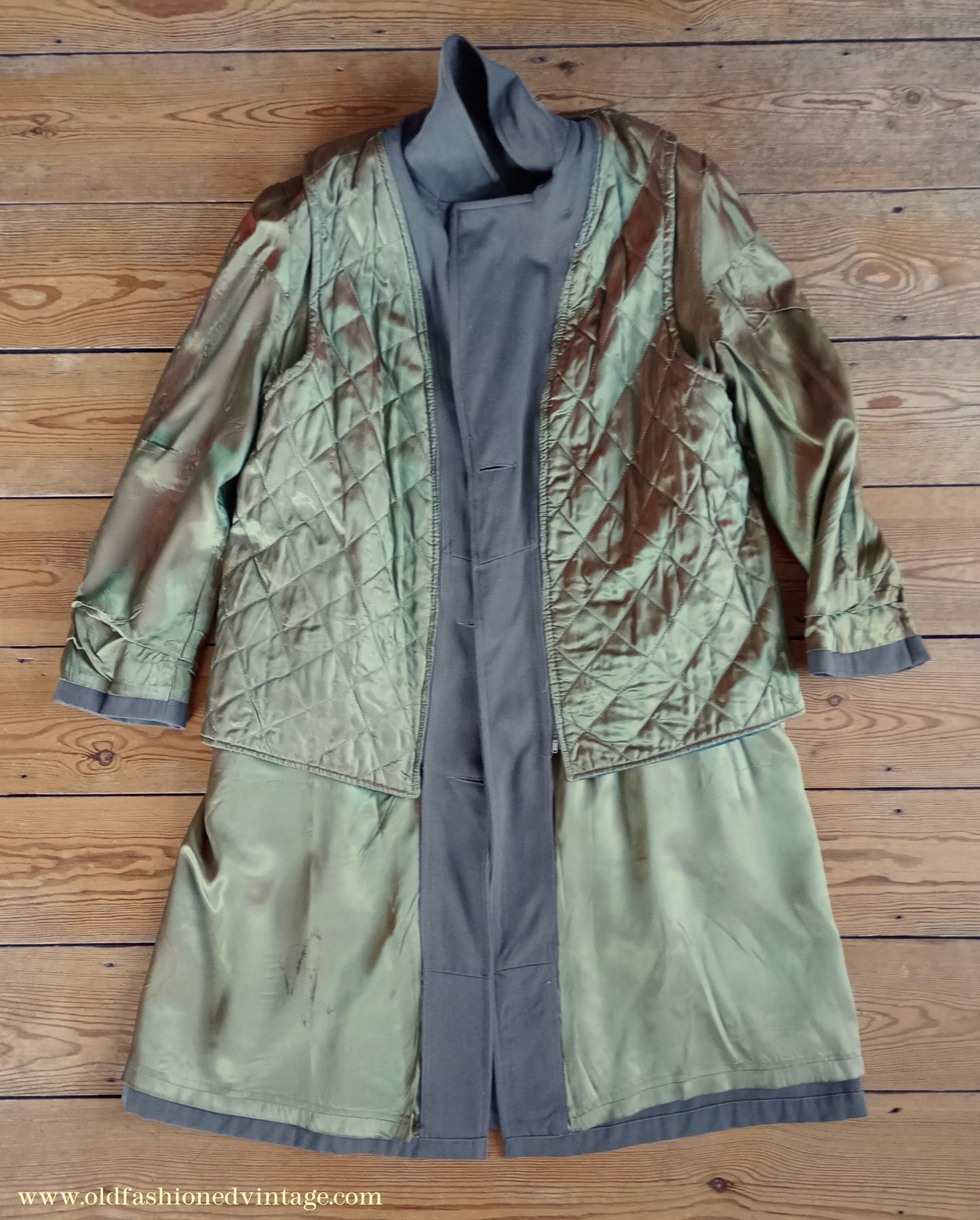 Vintage Mens 1950s Paraqua Trenchcoat Double Breasted Raincoat Rain Trench Coat Mac 40" 42"