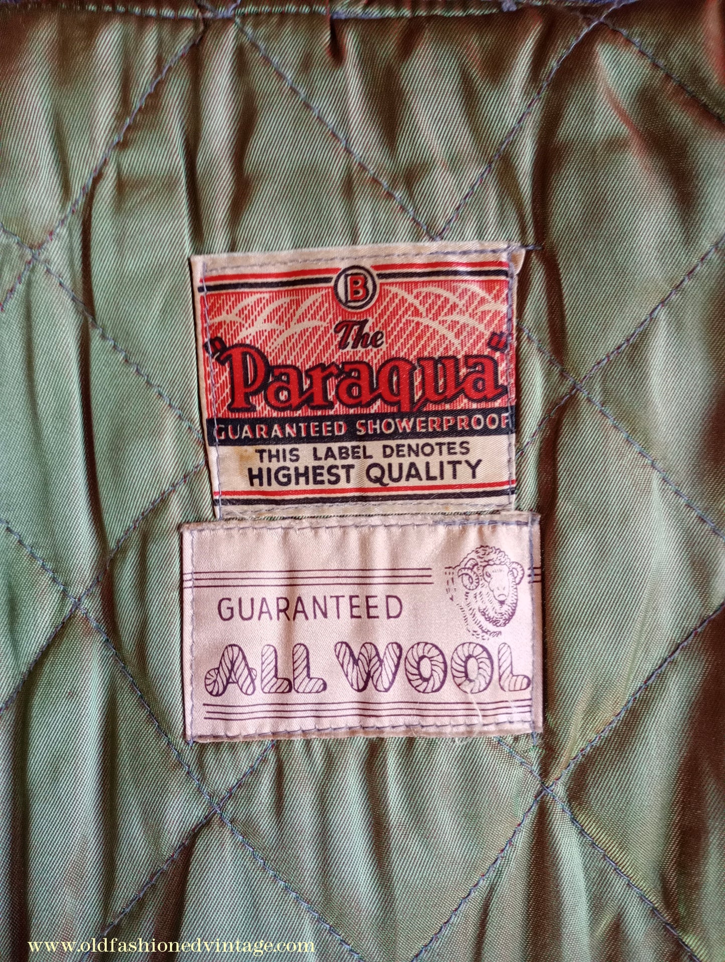 Vintage Mens 1950s Paraqua Trenchcoat Double Breasted Raincoat Rain Trench Coat Mac 40" 42"