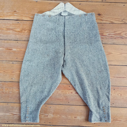 Vintage Mens 1930s Bespoke Breeches Beige Donegal Tweed Flecked Jodhpurs Riding Trousers 39"