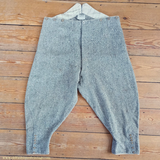 Vintage Mens 1930s Bespoke Breeches Beige Donegal Tweed Flecked Jodhpurs Riding Trousers 39"
