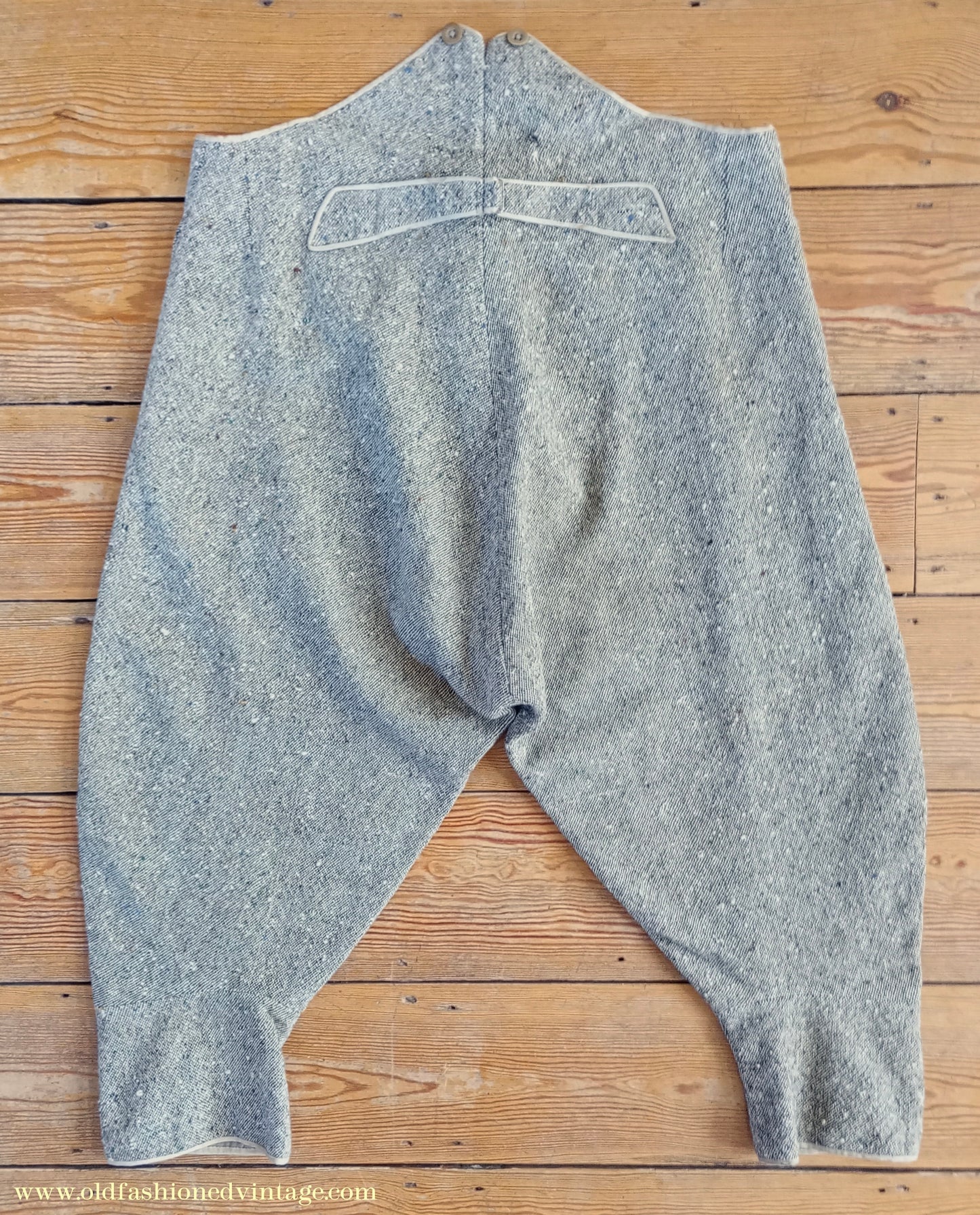 Vintage Mens 1930s Bespoke Breeches Beige Donegal Tweed Flecked Jodhpurs Riding Trousers 39"