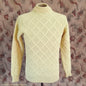Vintage Mens 1970s 1980s Turtle Neck Jumper Sweater Yellow Wool UK S