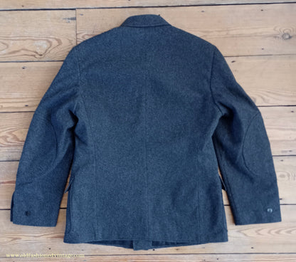 Vintage Mens NOS 1960s West German ZB Civil Defence Uniform Cold War Work Suit Jacket & Trousers Grey Wool 40" 42"